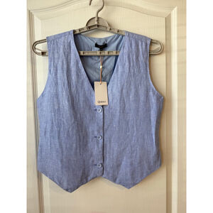 Women's Quince Blue Linen Vest M